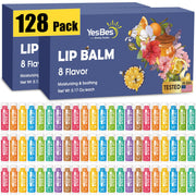 YesBes front packaging showing 128-count bulk lip balm set, great value