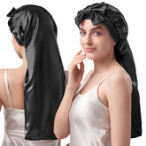 YFONG black bonnet front view showing sleek silk and protective coverage benefit