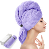 YFONG front view of large microfiber wrap showing full size and shape, fast drying benefit