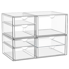 YFXCVSL front view of clear drawers showing neat storage and easy visibility
