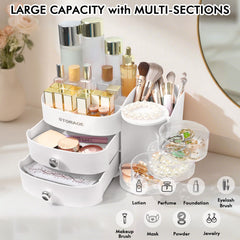YGJT drawers opened displaying brushes, lipsticks and tidy storage