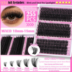 YIDUO spread of 9–18mm clusters showing length variety for custom looks