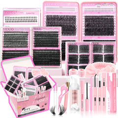 YIDUO front packaging showing full cluster lash kit and included tools, great value