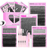 YIDUO front packaging showing full 1000-piece lash kit for versatile styling
