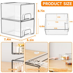 Yieach side view demonstrating stable stacking to save vertical space