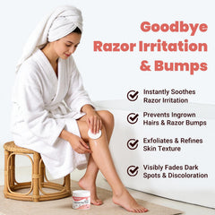 yimimde pad in use on bikini area reducing bumps and soothing skin