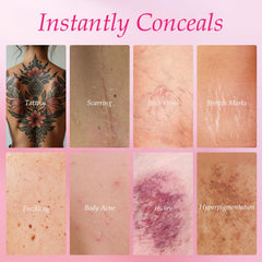 Yinweite before and after on leg showing tattoo concealment benefit