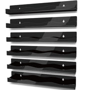 YMVV front view of black acrylic rack showing sleek profile and organized display benefit