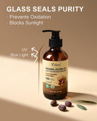 Yoken jojoba oil dispensed drops demonstrating controlled application benefit