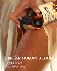 Yoken jojoba oil texture on hand demonstrating quick absorption and smooth feel