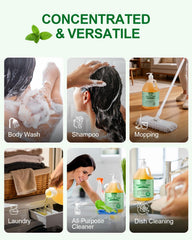 Yoken pouring soap into spray bottle for dilution and multiuse convenience