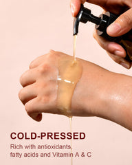 Yoken oil texture closeup highlighting lightweight absorption benefit