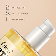 Yoken oil being applied to hand to hydrate dry skin quickly