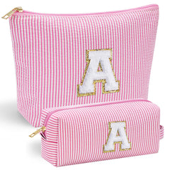 YOOLIFE pink pouch front with initial showing personalized style and easy ID
