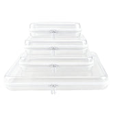 YOPCDJ front view of four clear pouches showing sizes and organization benefit