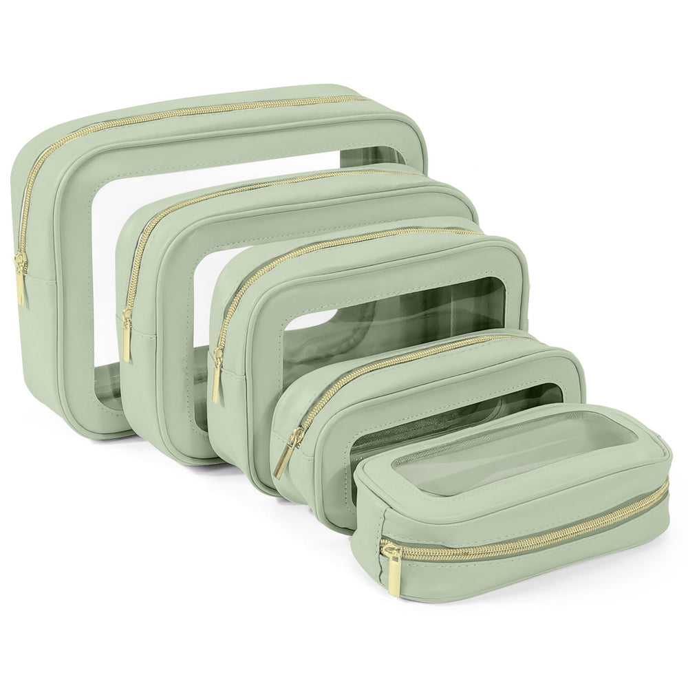 YOPCDJ front view showing five clear pouches and quick packing benefit