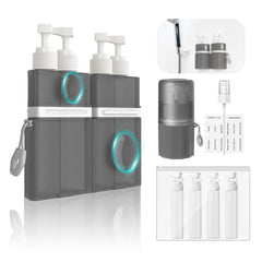 YOTIME front view of complete travel dispenser kit showing organization benefit