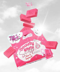 You Glow Babe soap placed in a bathroom setting conveying fresh stock convenience and daily use