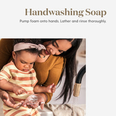 Young Living pump dispensing foam at kitchen sink showing fast lathering convenience