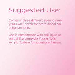 Young Nails powder applied on nail tip illustrating natural pink finish and strength
