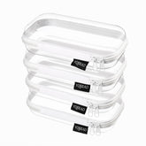 YQBRAO front view of clear hard shell pouch showing contents for quick access