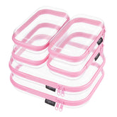 YQBRAO clear pink front packaging showing full 6-piece organizer set for travel