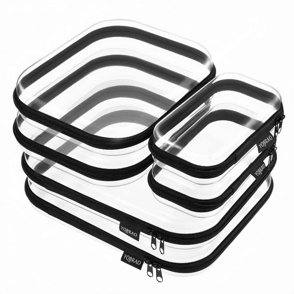 YQBRAO front packaging showing six clear hard shell cases and professional black trim for organized storage