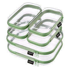YQBRAO front view of green six-piece clear organizer set for easy identification