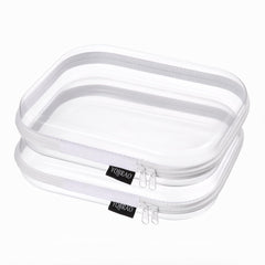 YQBRAO front view of clear hard shell case set showing organized visibility