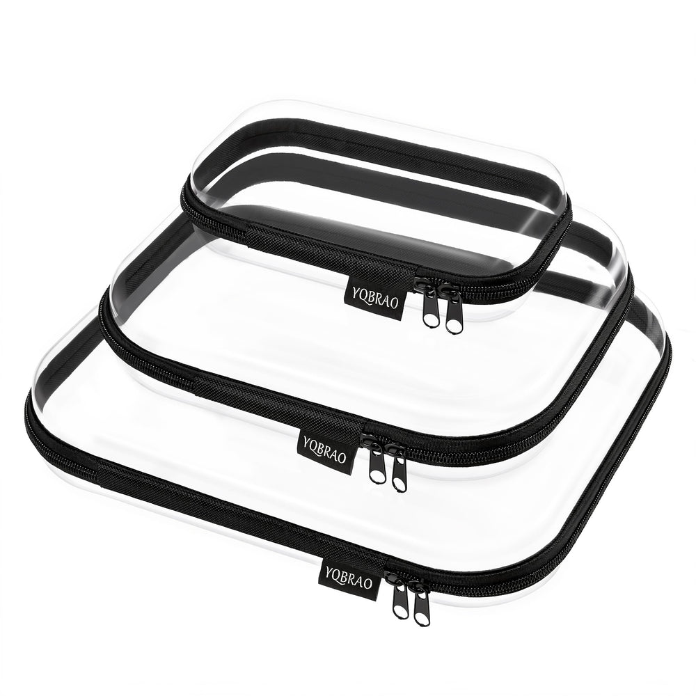 YQBRAO front view of three clear cases showing sizes and visibility benefit