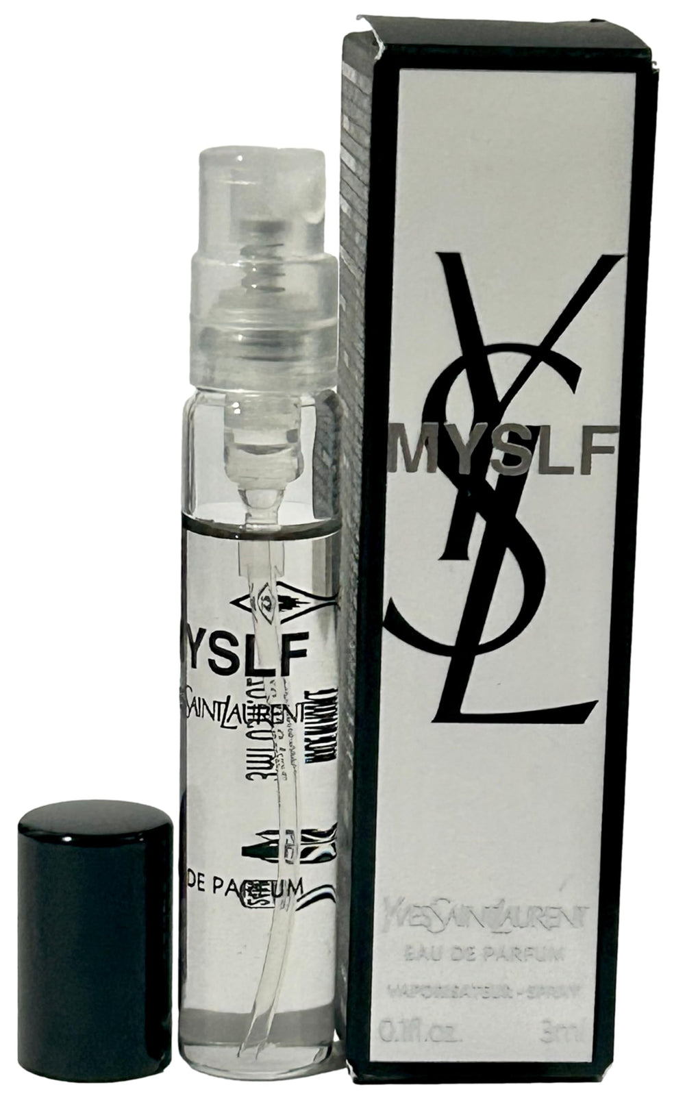 Yves Saint Laurent mini front packaging showing compact travel convenience
