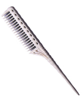 Y.S.PARK white teasing comb front view for reliable salon volume