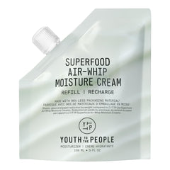 Youth To The People pouch front view showing refill convenience and eco benefit