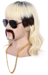 yuehong wig cap moustache earrings and necklace flatlay for ready-to-wear convenience