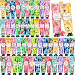 YUEONEWIN front packaging of 50-pack hand cream showing gift-ready tubes and variety