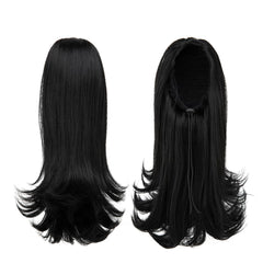 YUMOREAL close-up of straight fibers with end curls highlighting natural texture and volume