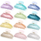 Yuxung front view of 12 candy color clips showing full set benefit