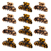 Yuxung front view of twelve leopard-print large clips showing pattern and quantity benefit