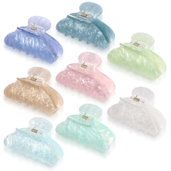 Yuxung front view of multicolor clip set showing vibrant marble finish and variety