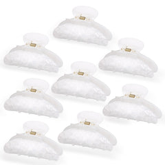 Yuxung glossy white clips front view showing clean design and convenience
