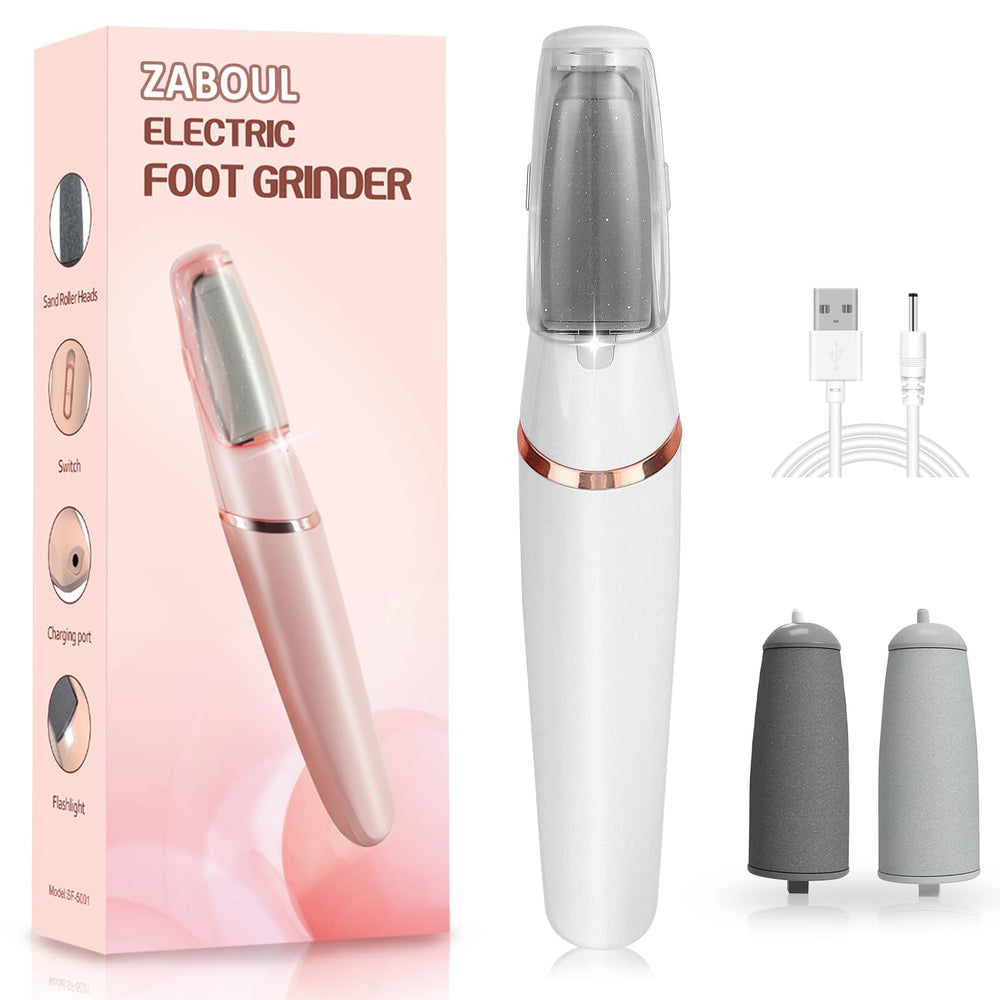 ZABOUL front view of electric foot filer showing compact design and easy grip