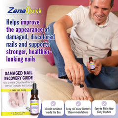 ZanaQuick serum texture on a nail surface, demonstrates smoothing and shine benefit