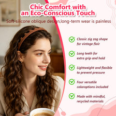zaqeeuau headband worn in hair during skincare routine offering gentle secure fit