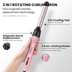 ZAVAREA curling iron in hand demonstration creating effortless curls and saving styling time