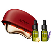 ZDEER GS5 front view showing sleek red massager, easy grip and travel readiness