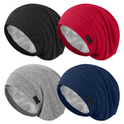 ZHENSILK front view of four caps showing colors and fit benefits
