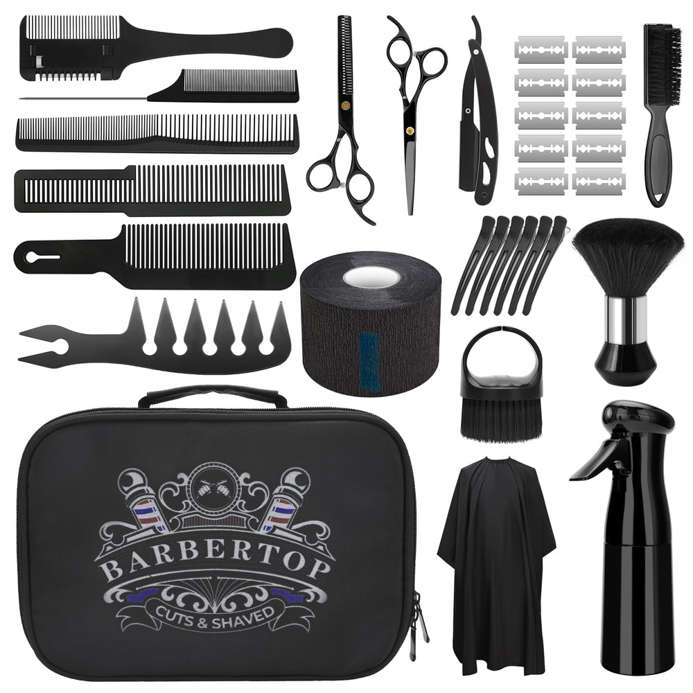 ZIBARBER kit front layout showing all tools and clear organization benefit