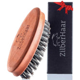 ZilberHaar front view showing compact brush for tidy beards