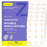 ZitSticka front packaging showing 72-count, clear patches for discreet treatment