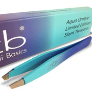 Zizzili Basics aqua ombré tweezer front view shows stylish color and precise grip